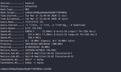 利用 hashcat 跑 hash 密码(GPU 显卡)